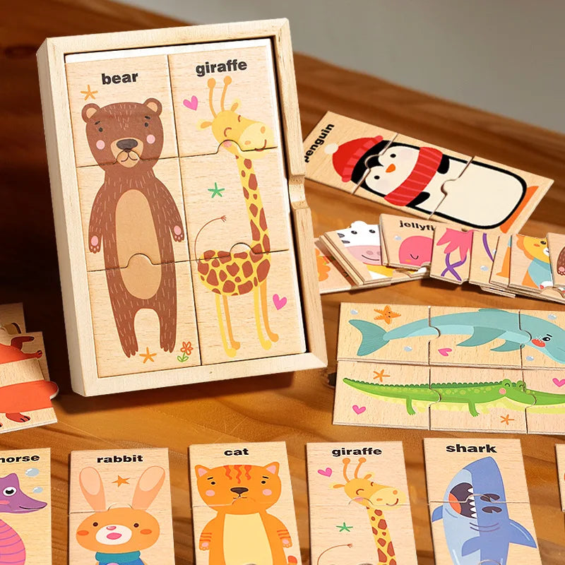 Montessori Toddlers Pairing Animal Jigsaw Puzzle Toy
