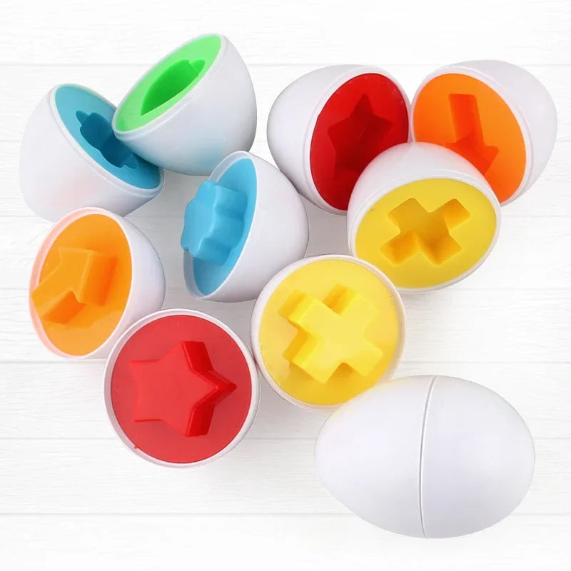 6 to 12 PCS Matching Puzzle Eggs Colour Montessori Sensory Educational Toy - LittleOzKid