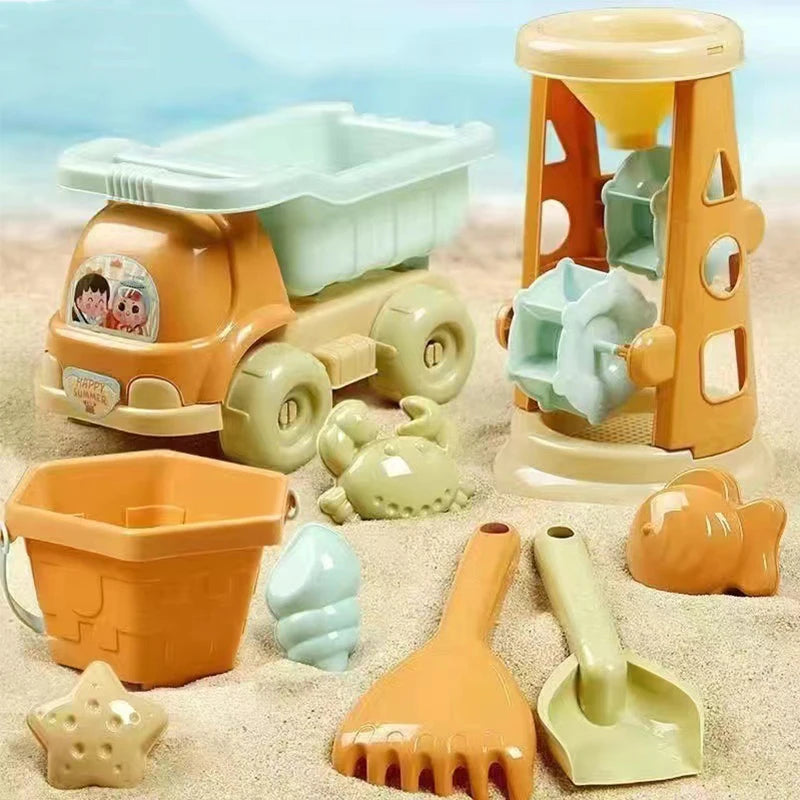 5 to 15 Piece Beach Bucket Play Set Kids Toy with Shovel Sand Moulds, Truck - LittleOzKid