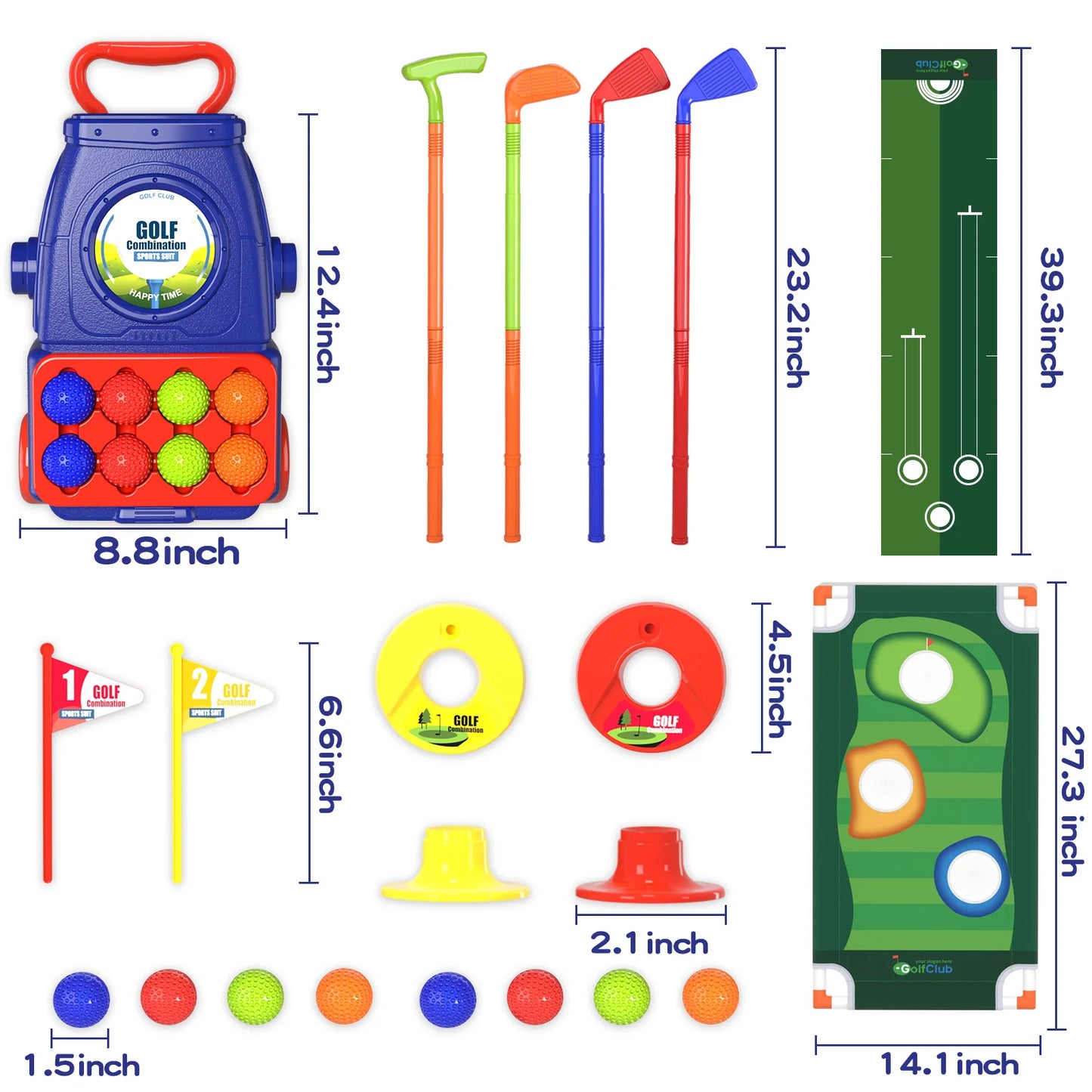 Golf Set Kids Mini Clubs, Outdoor Paly Toy for Toddlers
