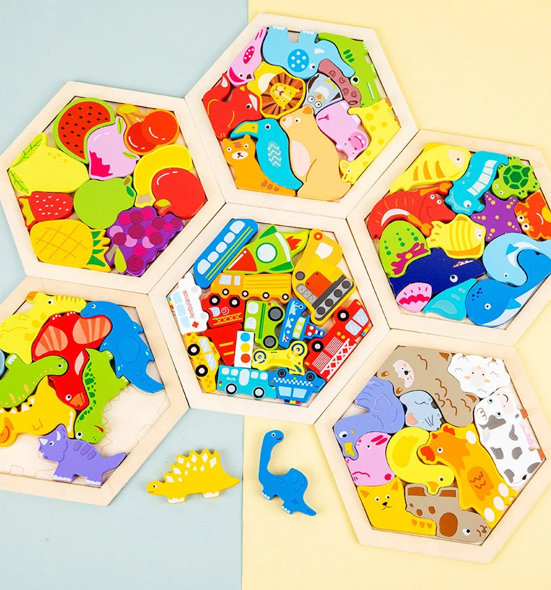 3D Wooden jigsaw Puzzle Board for kids