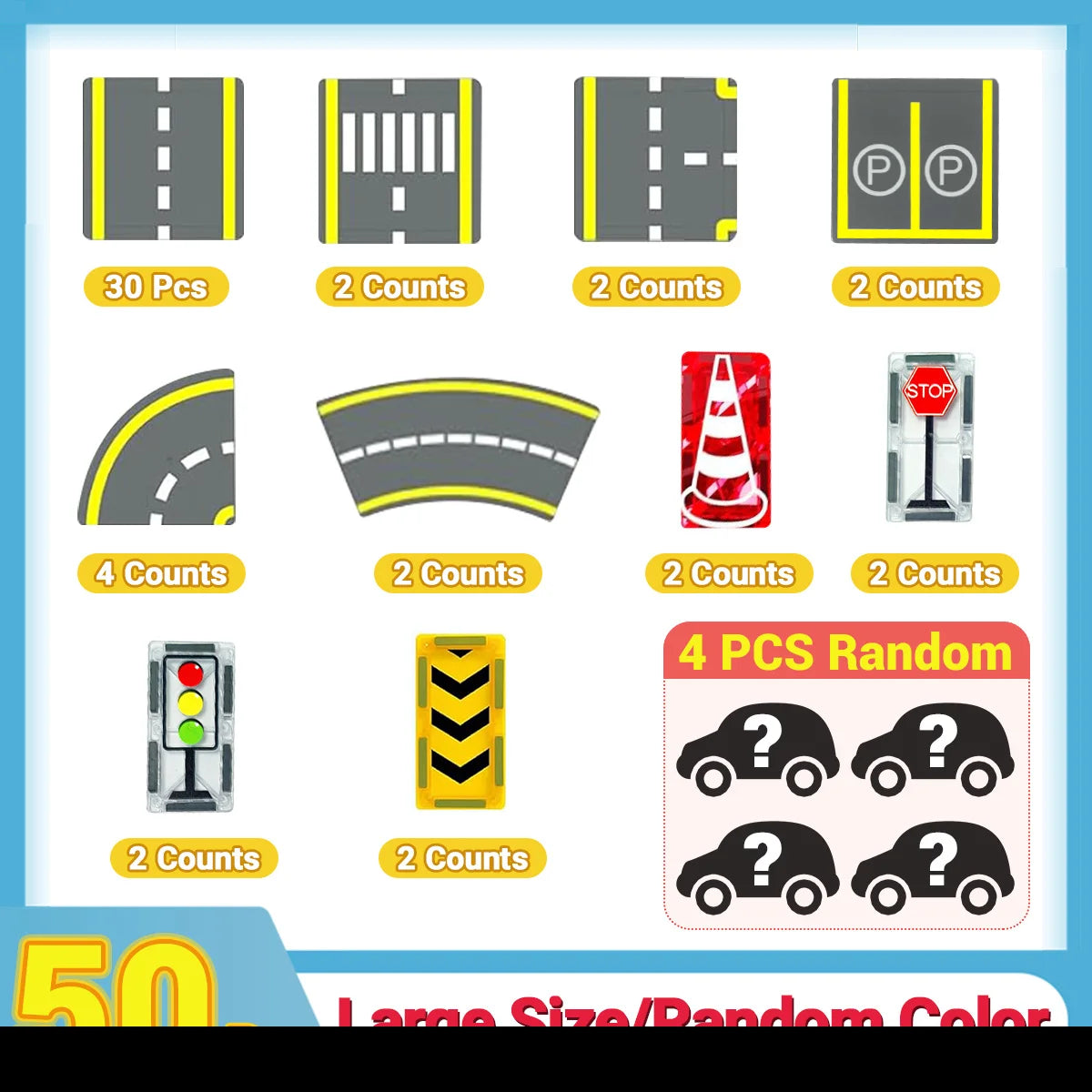 Montessori Magnetic Road Tiles Set – STEM Learning & Construction Blocks for Kids