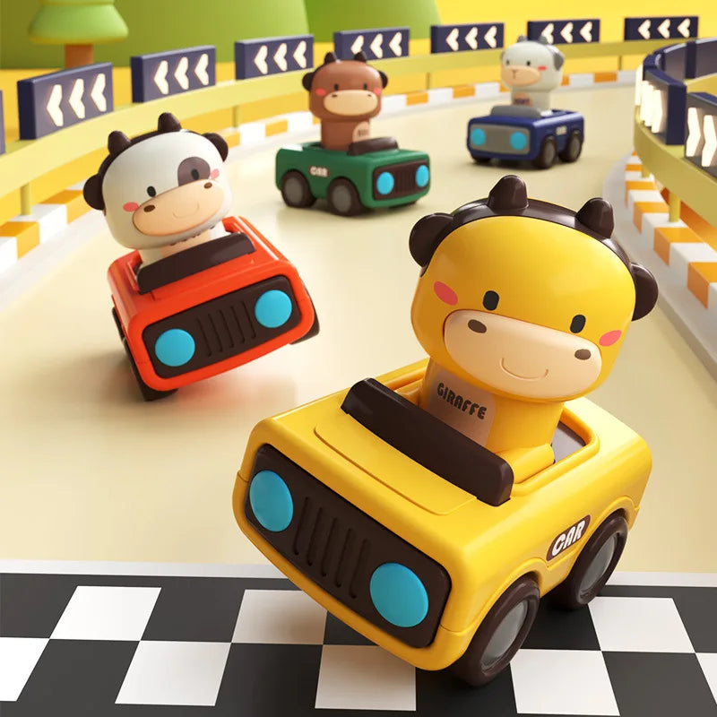 Toddlers Press & Go Car, Baby Animal Racing Cars