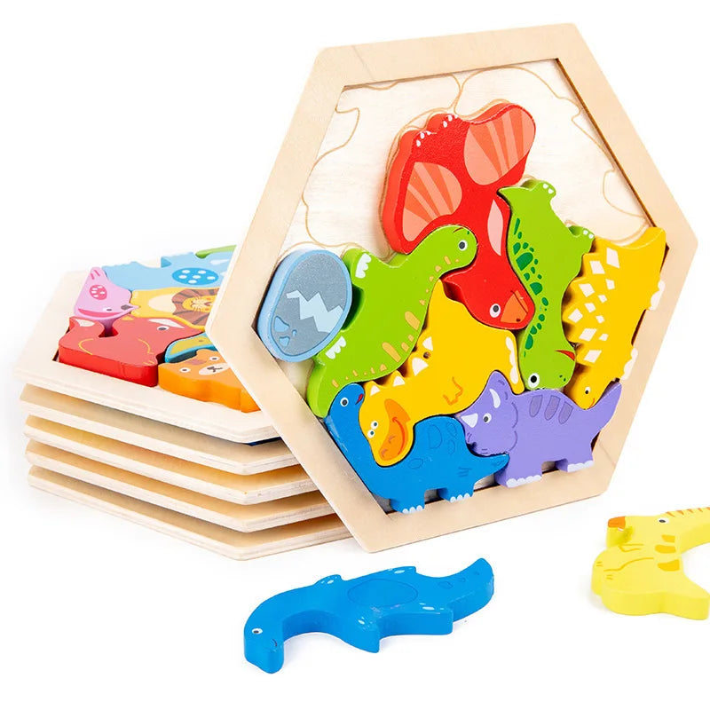 3D Wooden jigsaw Puzzle Board for kids