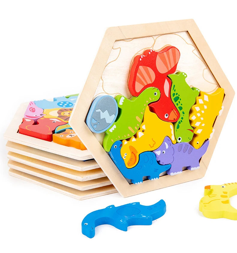 3D Wooden jigsaw Puzzle Board for kids