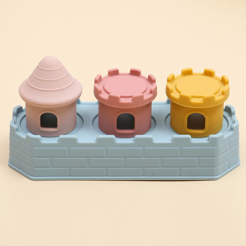 Silicone Castle Stacking Blocks, Montessori Teether Toy