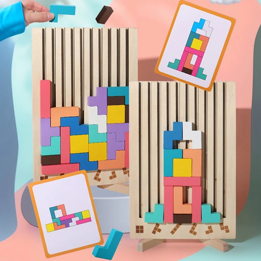 3D Russian Building Blocks Game, Wooden Stacking Puzzle and Memory Game