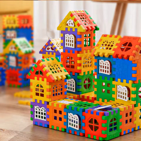 Montessori Educational Building Blocks – Large Window House Set for Early STEM Learning