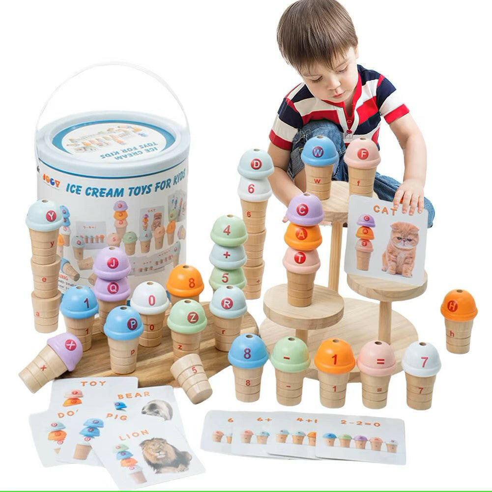 Montessori Letter and Number Ice Cream Pairing Game - LittleOzKid