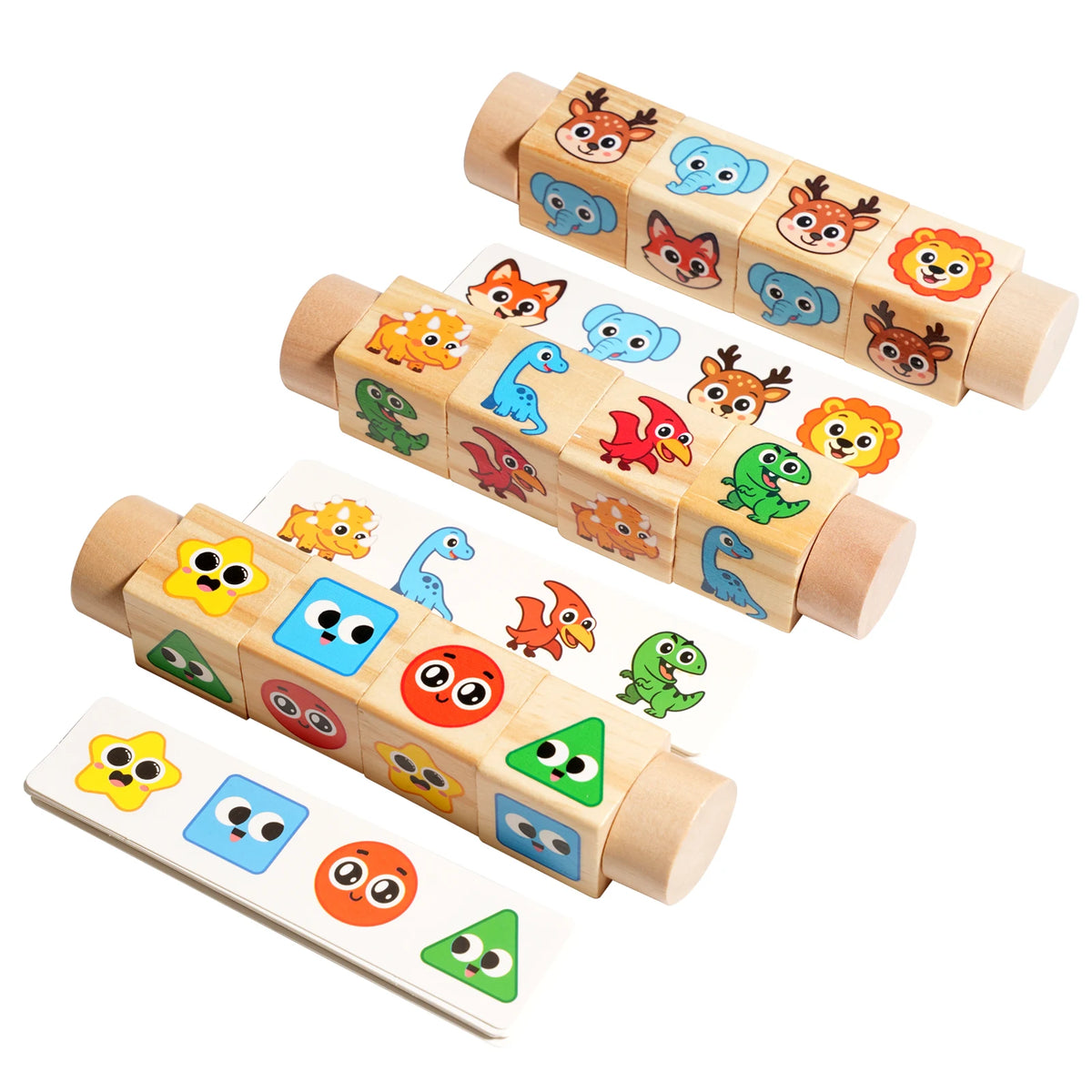 Montessori 3D Wooden Rotating Puzzle & Animal Learning Block Toy for Kids