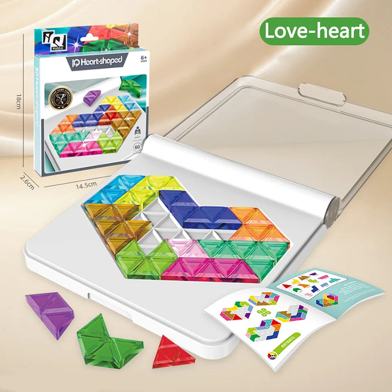 3D Puzzle Board Game Tangram Thinking Brain Challenge Game, Education Montessori Toys