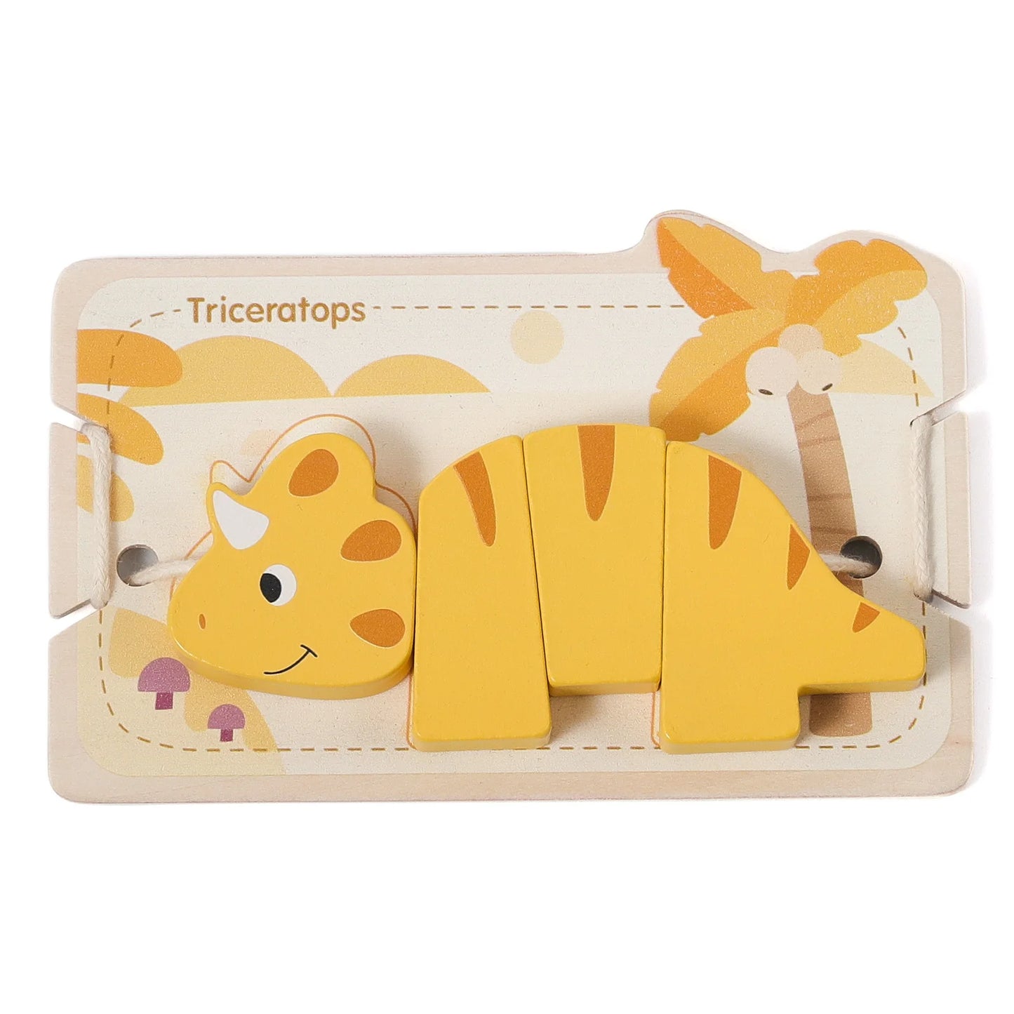 Wooden Montessori Dinosaur Beads Threading Toys for Babies