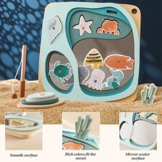 Montessori Wooden Magnetic Fishing Toys for Kids