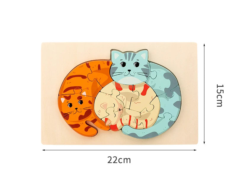 Montessori Wooden Animal Jigsaw Puzzle – (Buy 4 for $64)