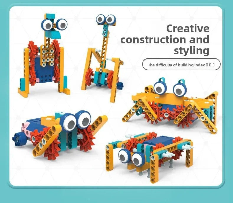 Electric STEM Gear Building Blocks for Kids – Large Particle Engineering Bricks, Montessori Educational Construction Toy