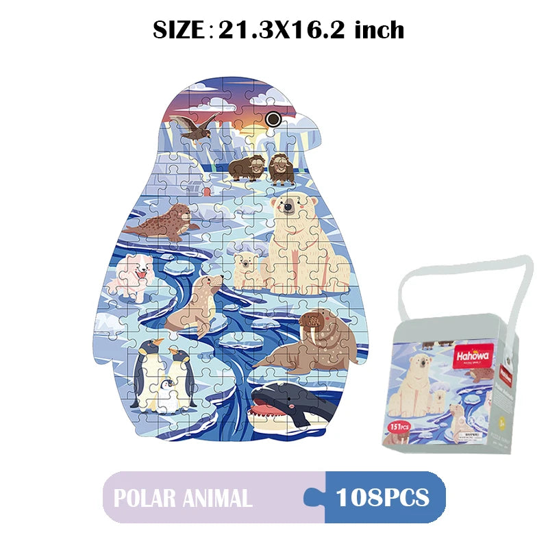 Unique Montessori Animal jigsaw Puzzle With Box