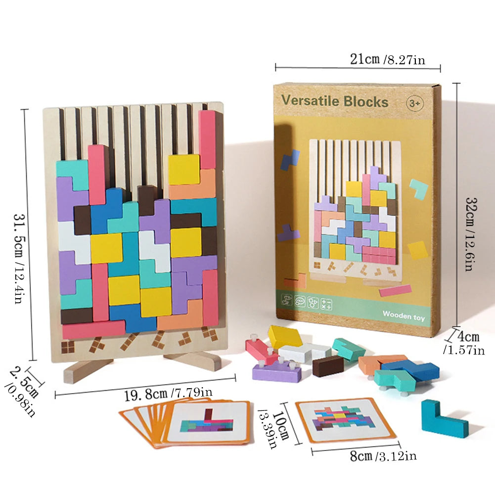 3D Russian Building Blocks Game, Wooden Stacking Puzzle and Memory Game