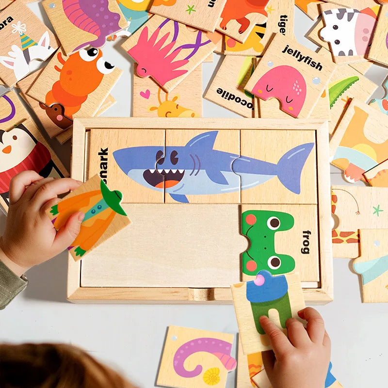 Montessori Toddlers Pairing Animal Jigsaw Puzzle Toy
