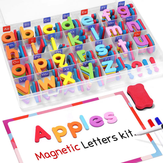 104/208Pcs Magnetic Alphabet Letters Kit set With Magnet Board Foam, Fridge Magnets