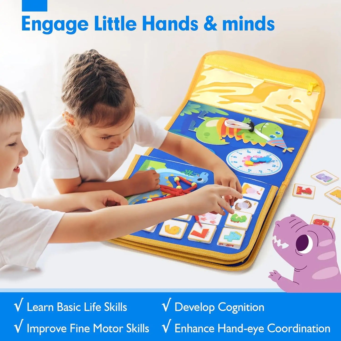 17 in 1 Backpack Learning Toddlers Busy Board, Felt Quiet Book for Kids - LittleOzKid