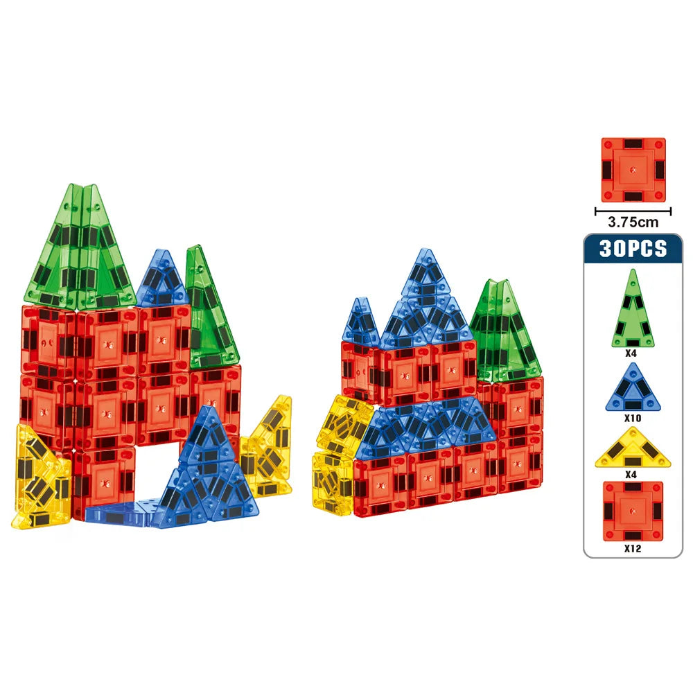 26/30PCS Travel Mini Magnetic Tiles, Building Blocks for Kids