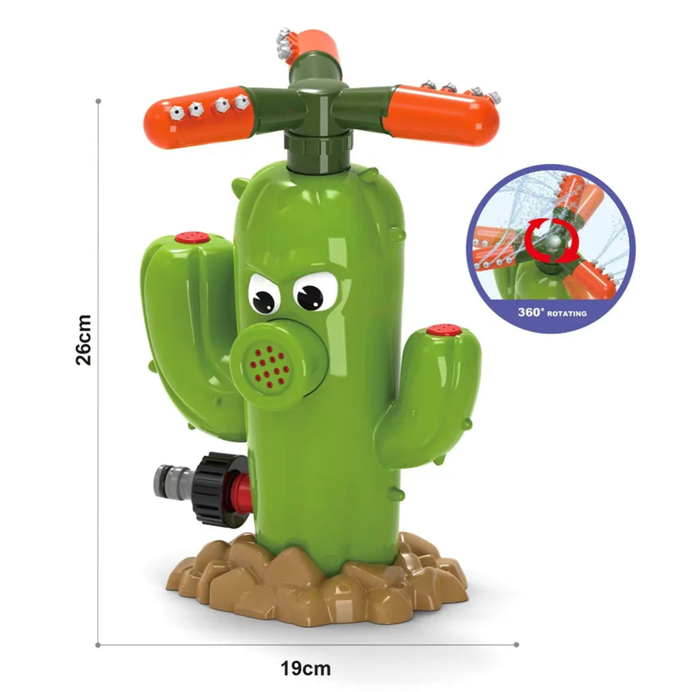 Cactus Sprinkler Toy for Kids – Outdoor Water Spray Splash Toy for Summer, Backyard, Garden