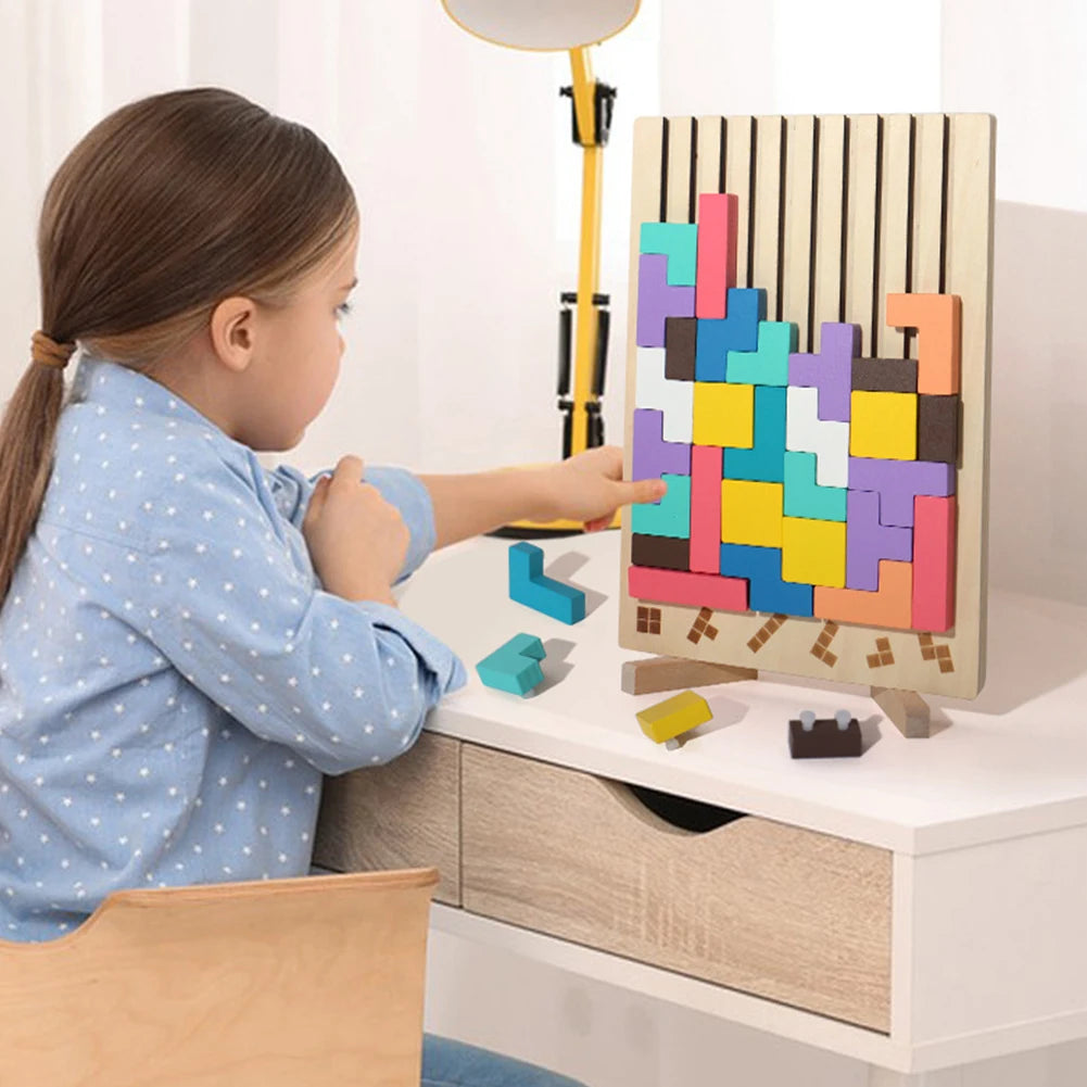 3D Russian Building Blocks Game, Wooden Stacking Puzzle and Memory Game