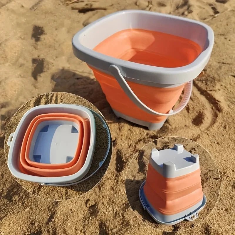 11 Piece Silicone Beach Bucket Play Set Kids Toy with Shovel Sand Moulds - LittleOzKid