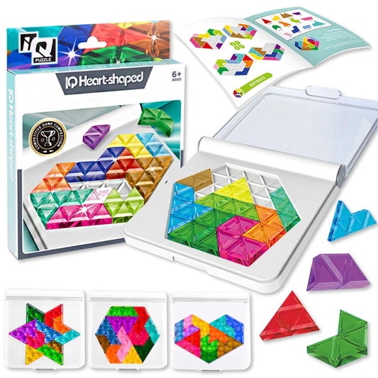 3D Puzzle Board Game Tangram Thinking Brain Challenge Game, Education Montessori Toys