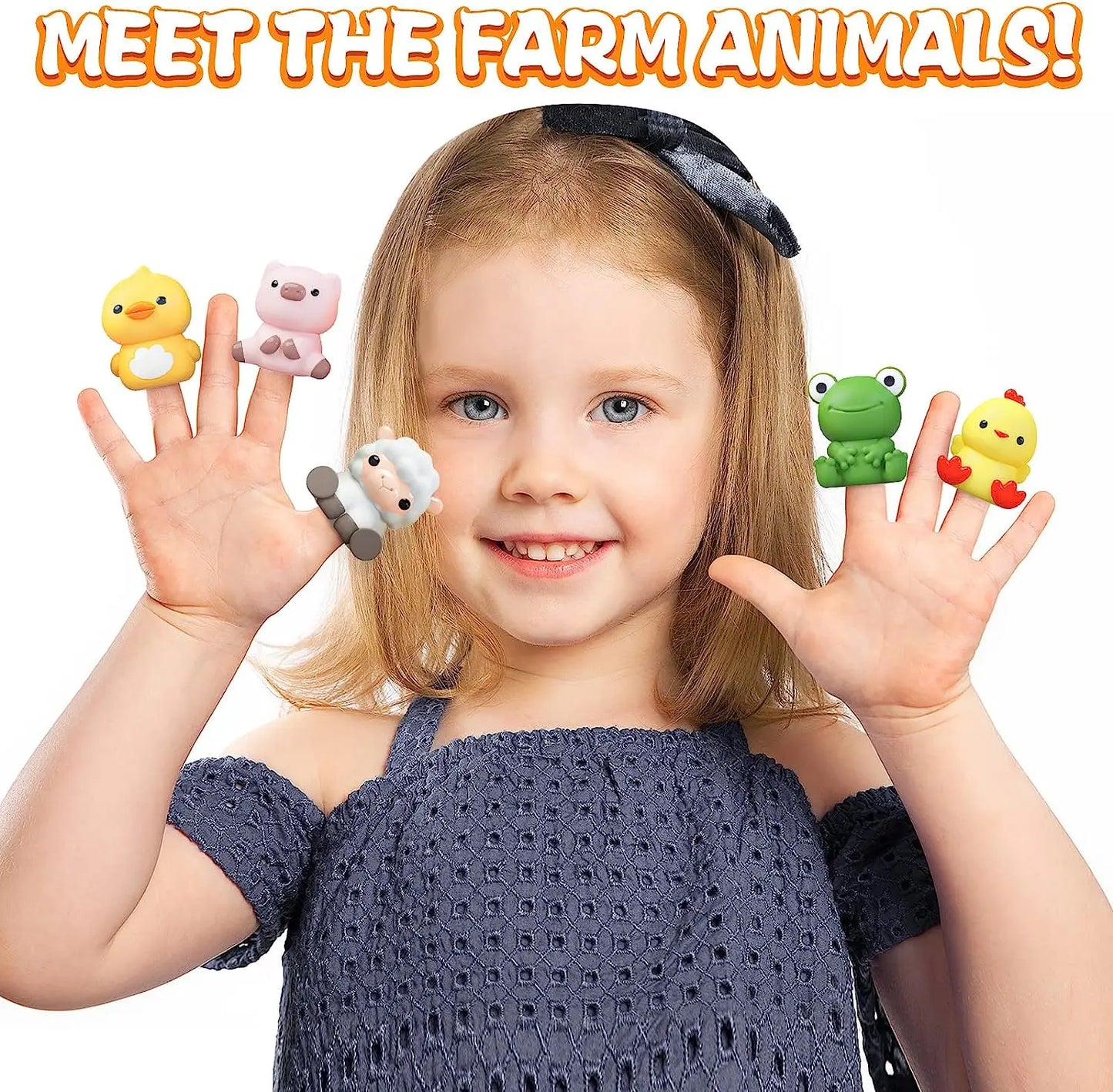 Farm Animal Montessori Learning Set – Counting, Matching & Color Sorting with Finger Puppets
