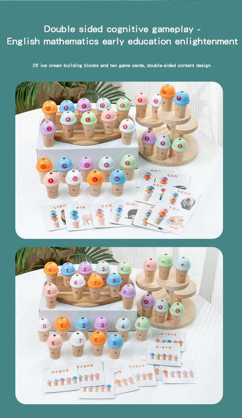 Montessori Letter and Number Ice Cream Pairing Game - LittleOzKid