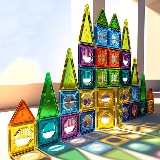 Magnetic Building Blocks Construction Set, Magnet Tiles for Kids