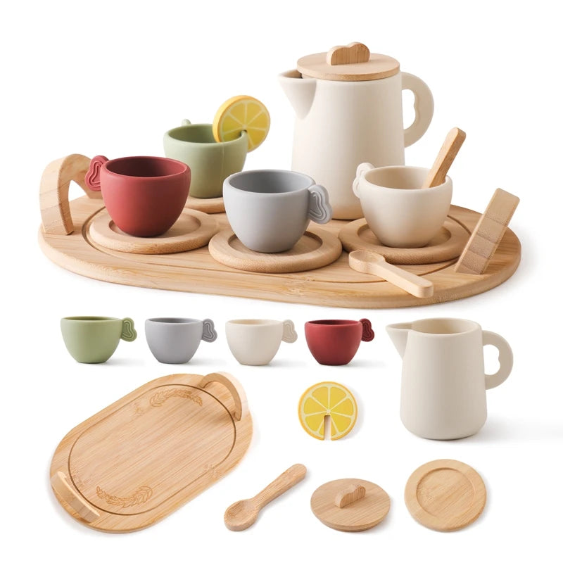 Wooden/Silicone Tea Time Montessori Toy - LittleOzKid