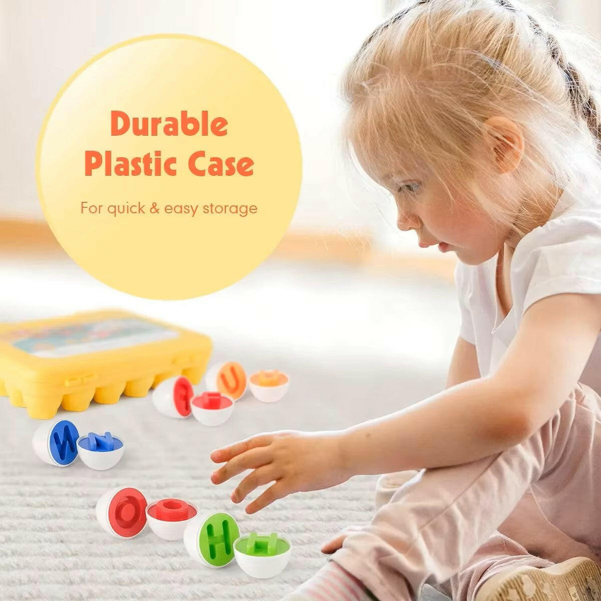 6 to 12 PCS Matching Puzzle Eggs Colour Montessori Sensory Educational Toy - LittleOzKid