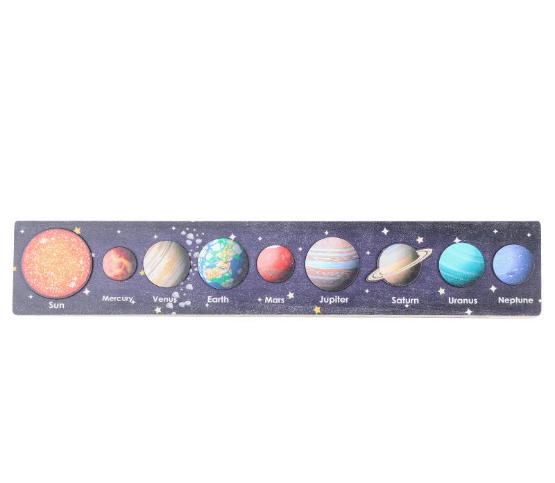 Children Wooden Space Planet Puzzles Montessori Toys, Planet, Solar System Puzzle