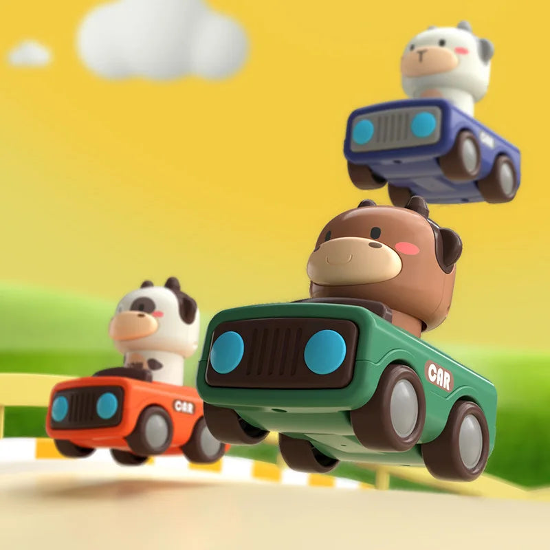 Toddlers Press & Go Car, Baby Animal Racing Cars