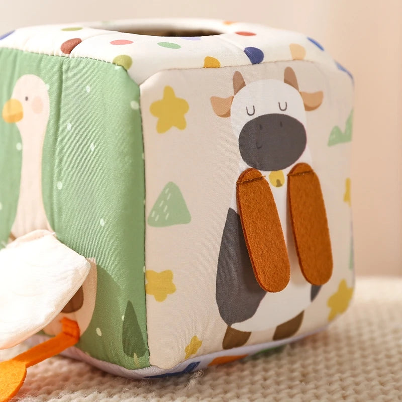 Magic Cotton Animal Tissue Box, Busy Board Baby Educational Activity Sensory Toy - LittleOzKid