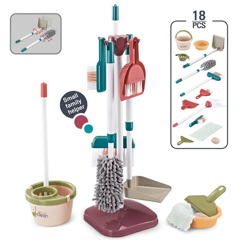 23 PCS Pretend Play Cleaning Toy Set and Vacuum Cleaner Tools