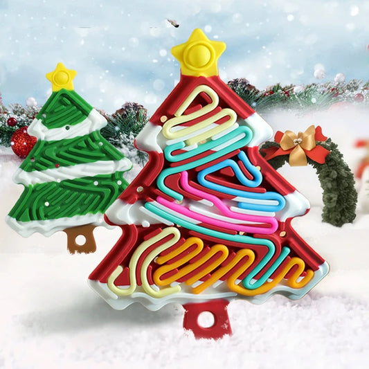 Christmas Tree Sensory Fidget Toy Silicone 3D Shape Jigsaw Puzzle Board