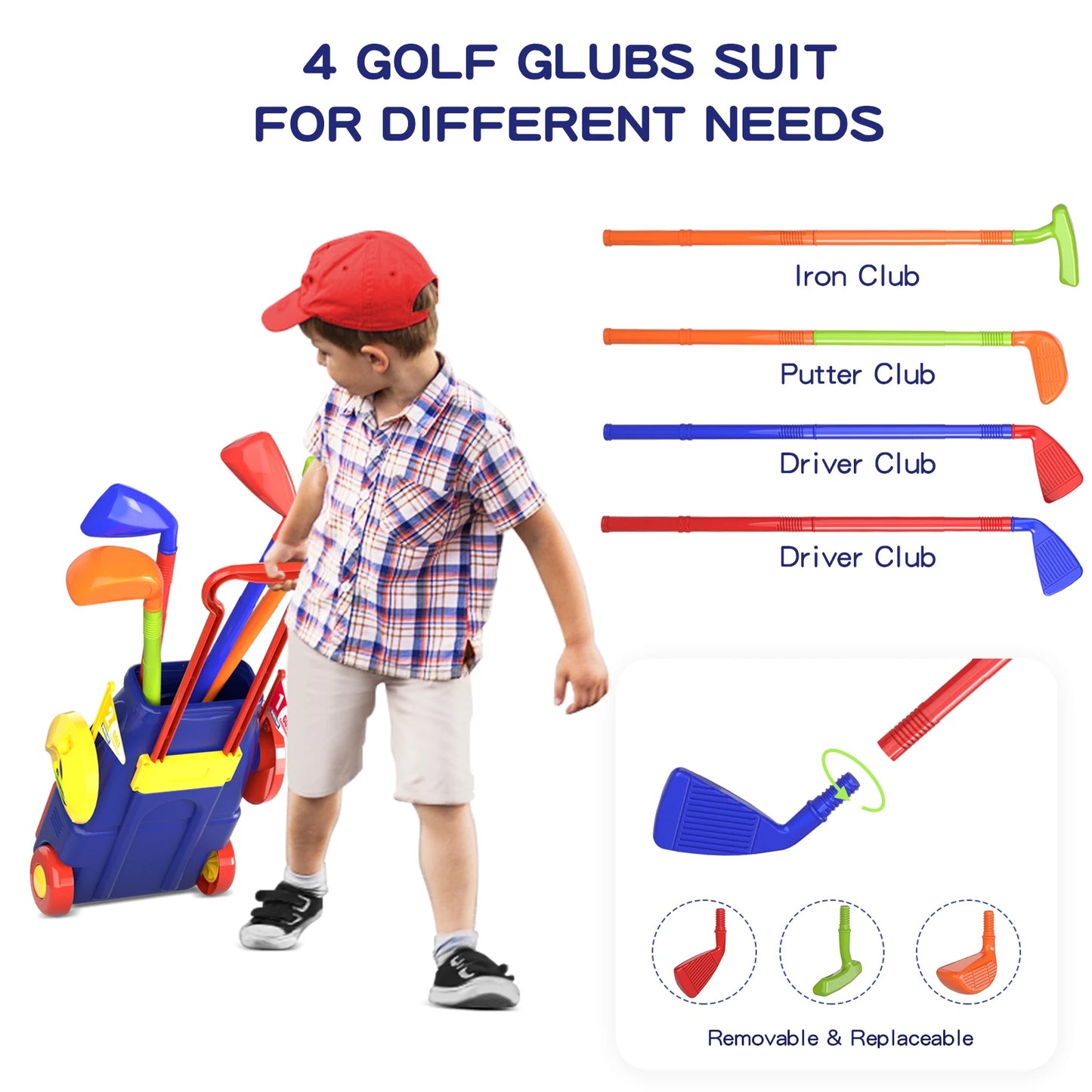 Golf Set Kids Mini Clubs, Outdoor Paly Toy for Toddlers