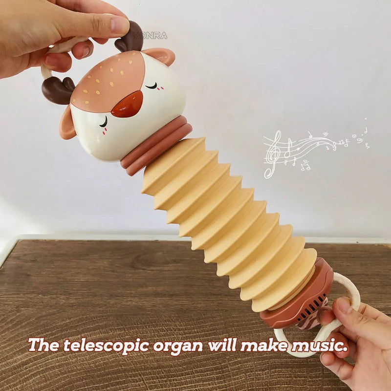 2-in-1 Musical Accordion Baby Crib Bed Bell Stroller, Toddler Rattles Sensory