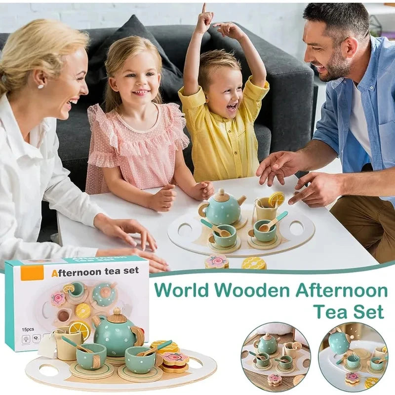 Wooden Role Play Tea Set - LittleOzKid