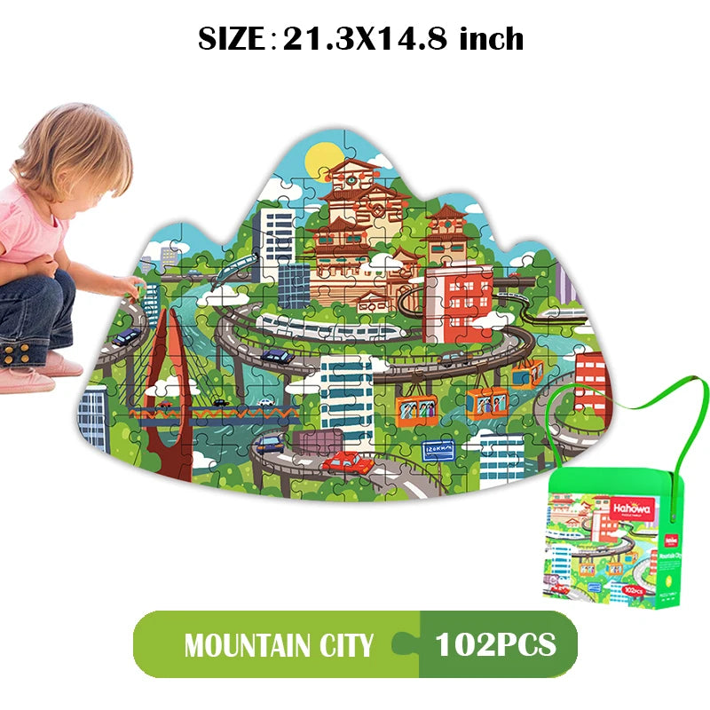 Unique Montessori Animal jigsaw Puzzle With Box