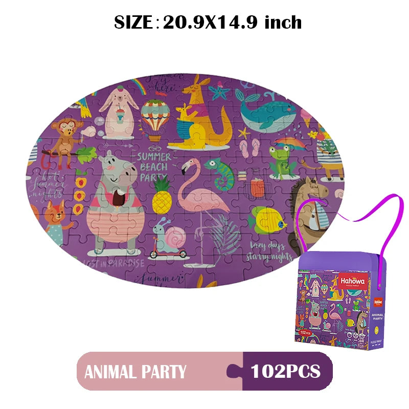 Unique Montessori Animal jigsaw Puzzle With Box