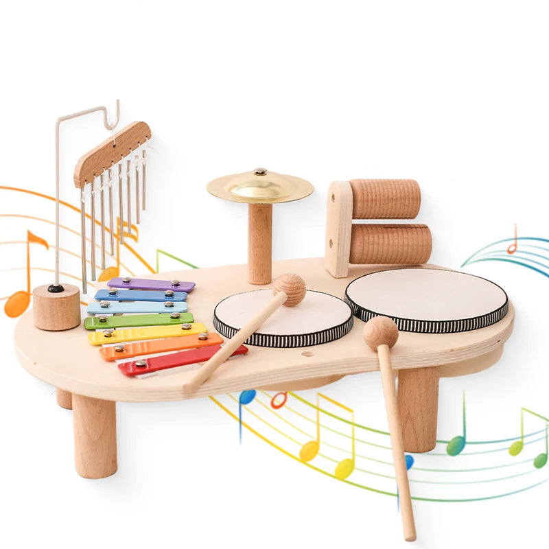 7 in 1 Montessori Percussion Set, Kids Musical Instruments, Xylophone Drum Kit