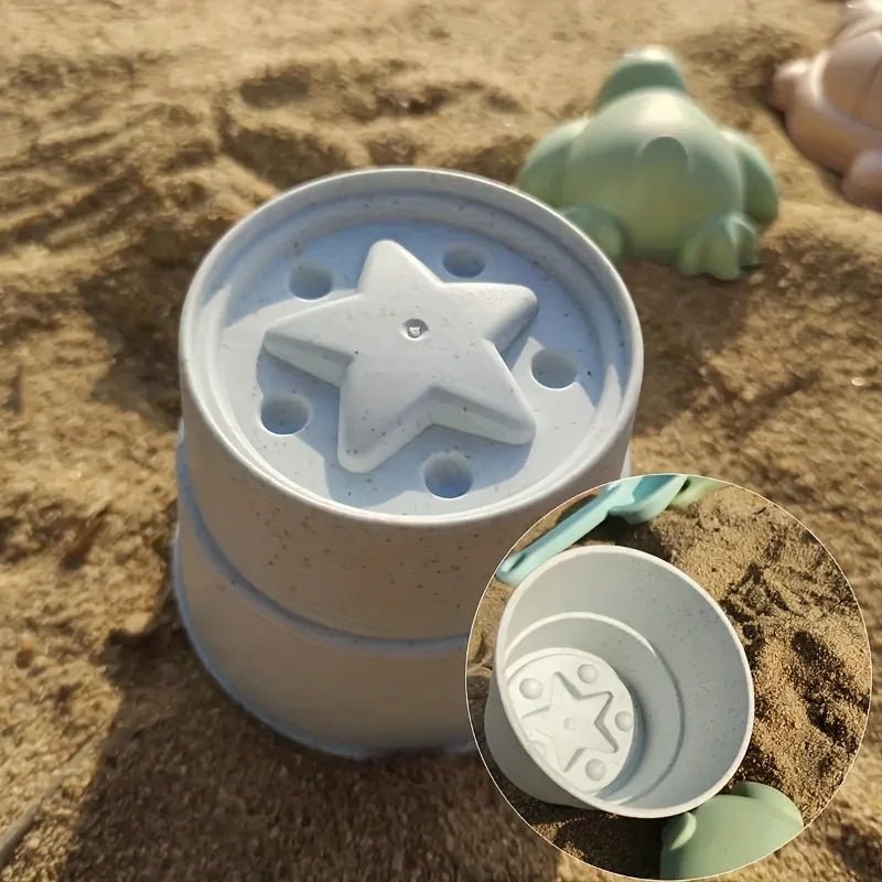 11 Piece Silicone Beach Bucket Play Set Kids Toy with Shovel Sand Moulds - LittleOzKid