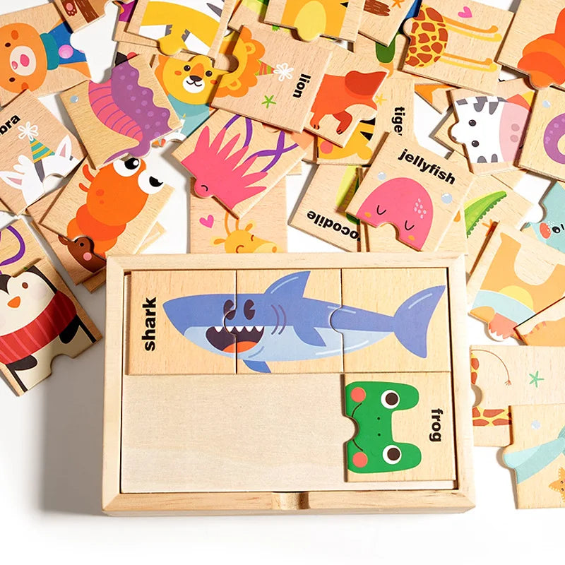 Montessori Toddlers Pairing Animal Jigsaw Puzzle Toy