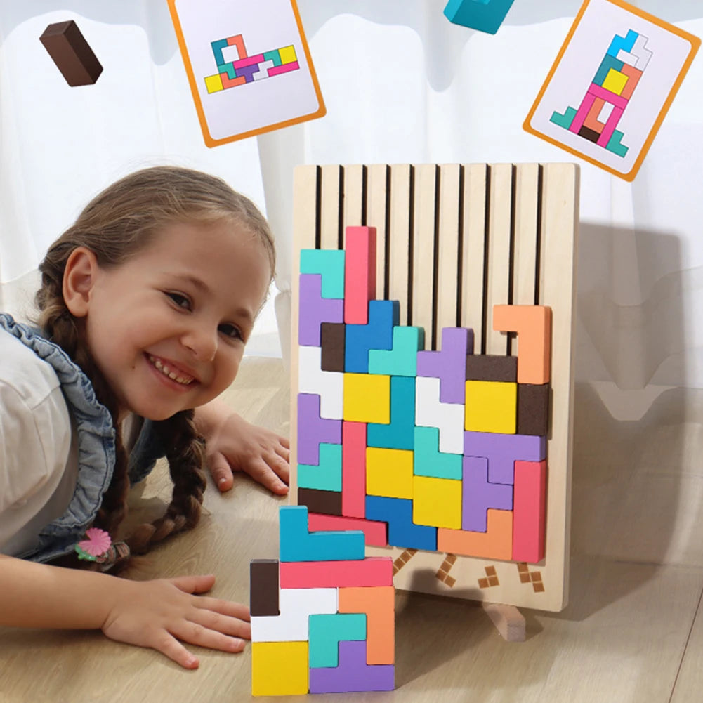 3D Russian Building Blocks Game, Wooden Stacking Puzzle and Memory Game