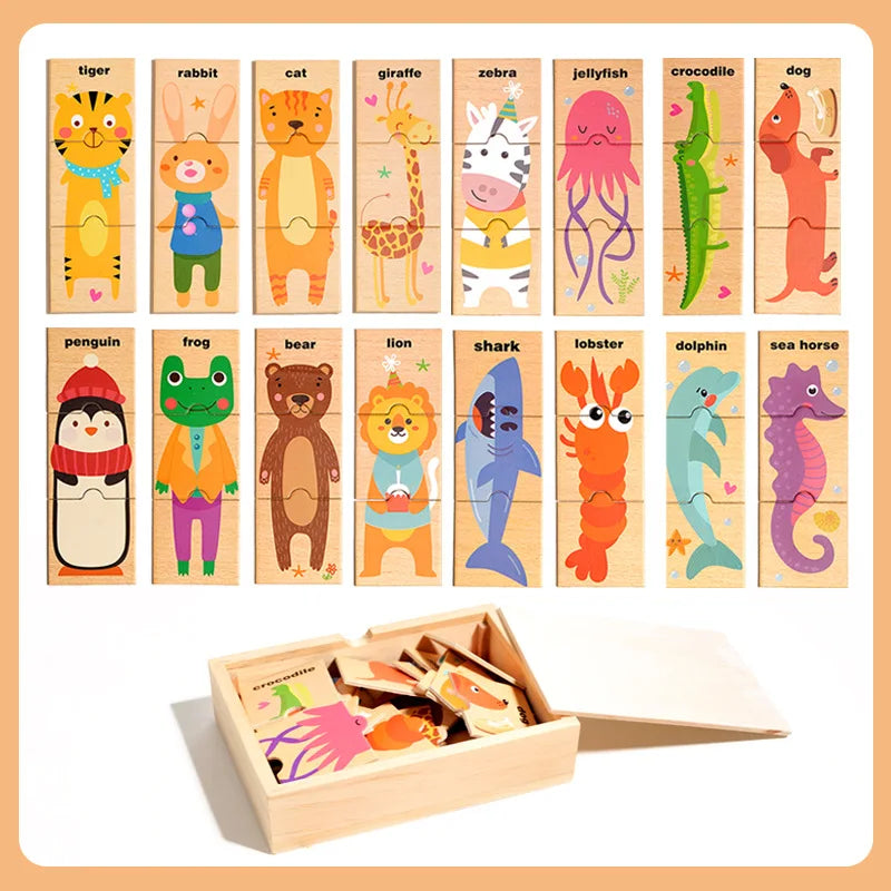 Montessori Toddlers Pairing Animal Jigsaw Puzzle Toy