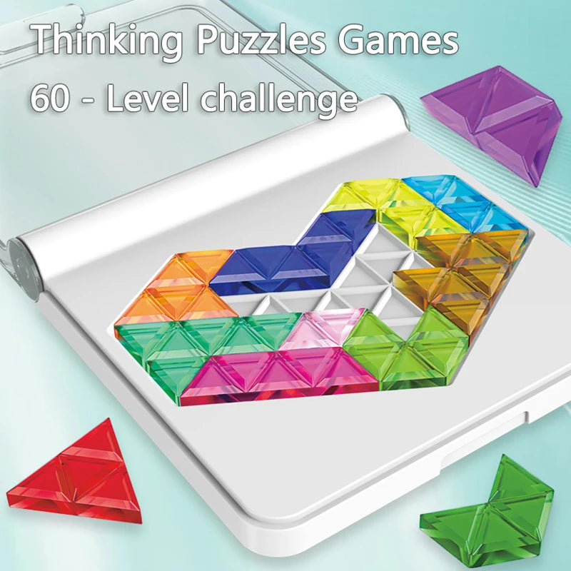 3D Puzzle Board Game Tangram Thinking Brain Challenge Game, Education Montessori Toys